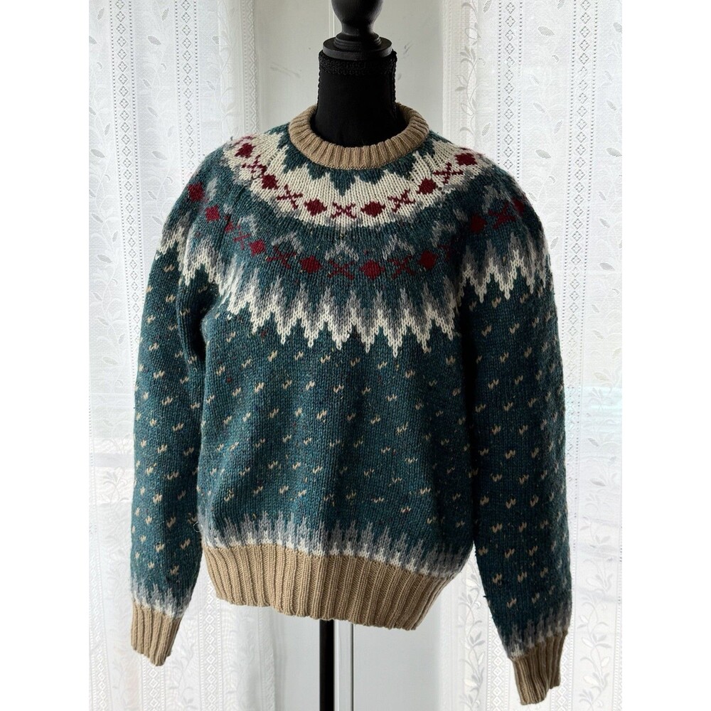 Vintage St. John’s Bay Wool Blend Nordic Fair Isle Sweater Men’s Medium M Winter